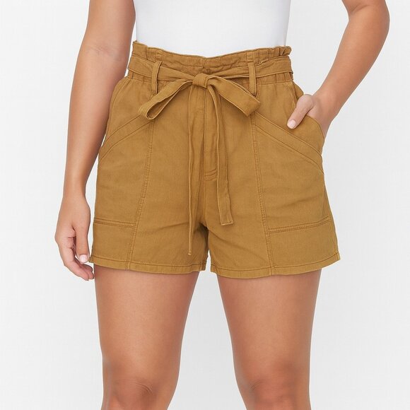 old navy womens brown cotton shorts pockets size M - Picture 1 of 4